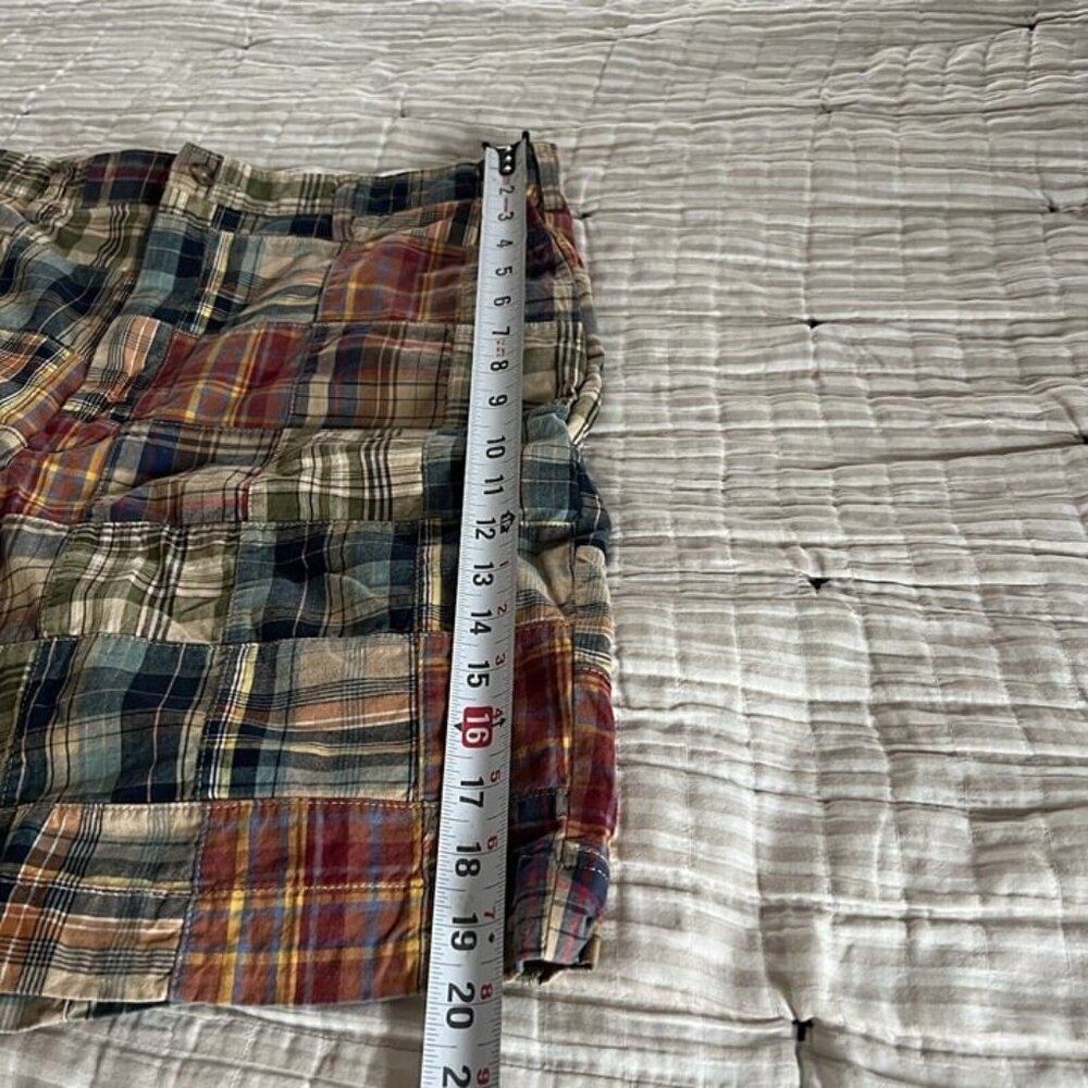 Vintage JOS A BANK‎ Shorts Men’s Sz 36 Madras Patchwork Multicolor Plaid Preppy - Picture 8 of 11